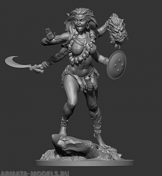 CHM-54150. Индийская богиня Кали. 54 мм. Материал –  смола.