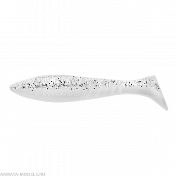 Виброхвост Slash 2,64"/6,7 см White & Sparkles 10шт. (HS-19-002) Helios