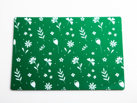 100140RK Коврик для резки А5, 3 слоя, зеленый, цветочки