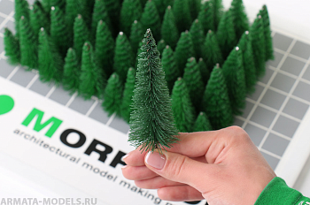 011ee018 Ели для макета. Набор 60 штук. 6-10 см.