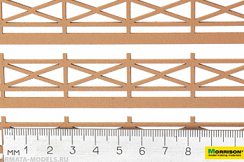 009zp023 Деревянное ограждение для макета. H=2см./L=78см.