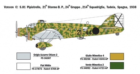 1388ИТ Самолет SM.81 PIPISTRELLO Italeri