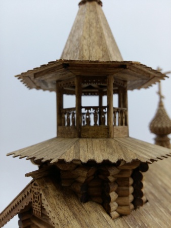 1002 сборная деревянная модель Часовня из деревни Вигово СВ Модель