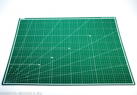 100105RK Коврик для резки А2, 5 слоёв, зеленый цветочная поляна