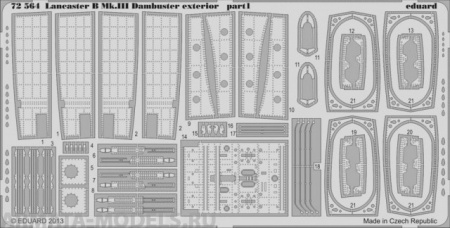 72564 Фототравление Lancaster B Mk.III Dambuster exterior   для модели фирмы Airfix