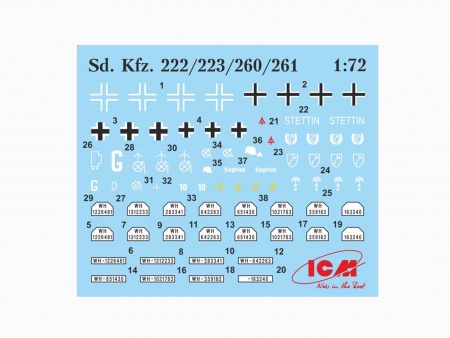72411 Sd.Kfz.222, германский легкий бронеавтомобиль ICM