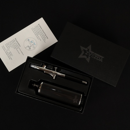 MW-9009A Аэрограф + беспроводной портативный аккумуляторный воздушный компрессор (серебристый)