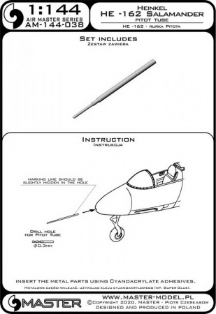 AM-144-038 He-162 Salamander - трубка Пито