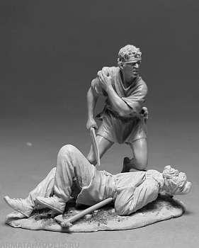 VD-54014(M). Греческий псилой и персидский воин, 5 век до н.э. (комплект из 2 фигур) 54 мм. Материал - белый металл.