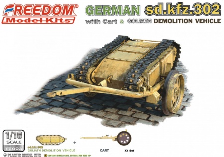 16003-FRE Sd.kfz. 302 Goliath Demolition Vehicle with cart FREEDOM