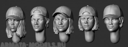 ARM356047 Женские головы в бейсболках №1 ARMOR35