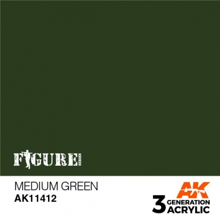 AK11412 Краска акриловая 3Gen Medium Green