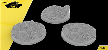 AM0018 Подставки для миниатюр круглые 82 мм, набор-2, 3 шт