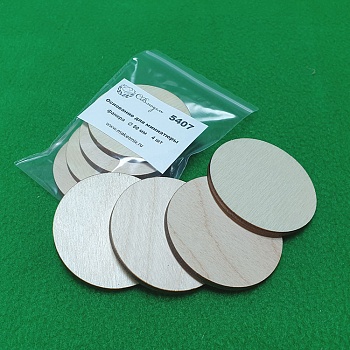 5407 основание для миниатюры, фанера 50 мм, 4 шт 5407 основание для миниатюры, фанера 50 мм, 4 шт