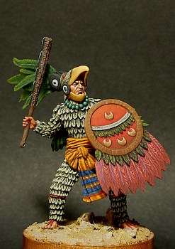 CHM-54058. Ацтекский воин - 'Орёл', XIV-XVI века. 54 мм. Материал – смола.