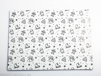 100127RK Коврик для резки А4, 3 слоя, белый зима