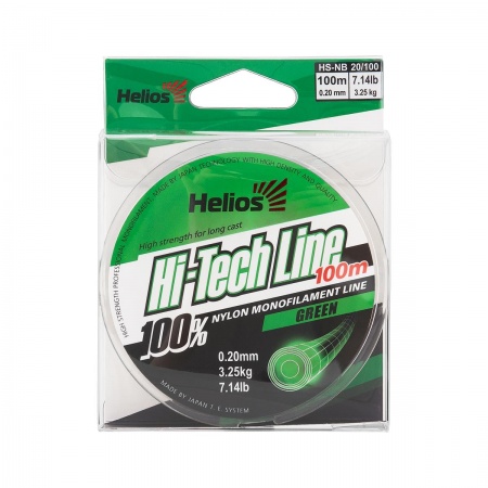 Леска Hi-tech Line Nylon Green 0,20mm/100 (HS-NB 20/100) Helios( цена указана за упаковку, в количестве 5шт.)