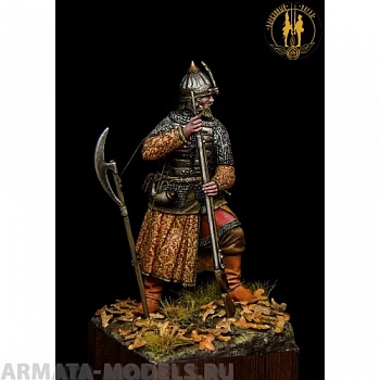 ОП.60.064 Фигура из белого металла Русский пищальник времён Ивана Грозного. 