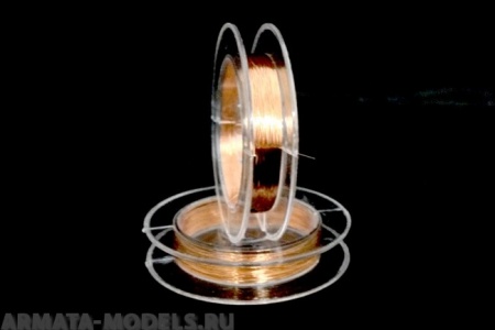 AH01071 Проволока медная эмалированная, диаметр 0,07 мм, 10 метров