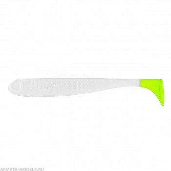 Виброхвост Jumbo 4,95"/12.5 см White & Green 5шт. (HS-7-016) Helios