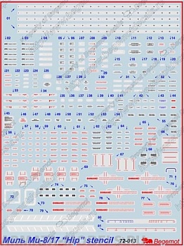 72-013 Декаль Миль Ми-8/17 технические надписи 1/72
