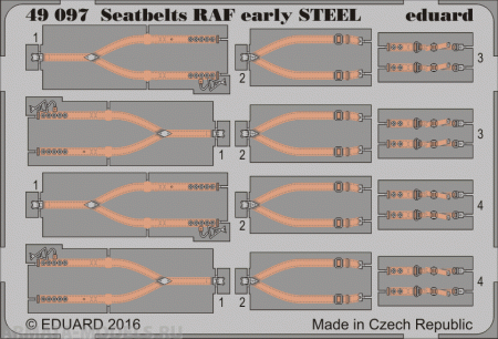 49097ED Комплект фототравления  Seatbelts RAF early STEEL