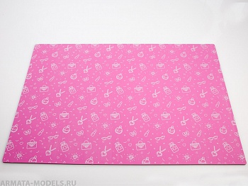 100123RK Коврик для резки Женский розовый А3, 3 слоя