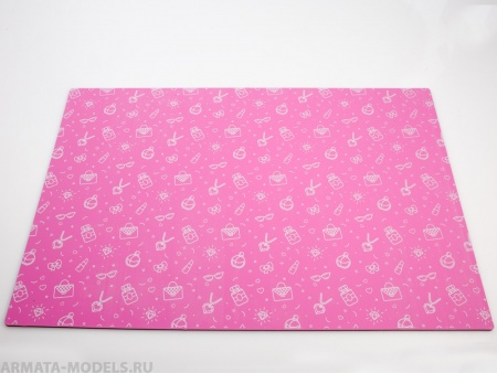 100123RK Коврик для резки Женский розовый А3, 3 слоя