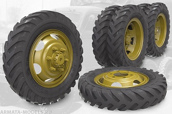 35058FURY Sagged wheel set for US 2,5t Truck (directional, B.F.Goodrich)
