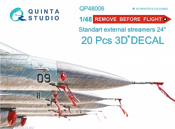 QP48006 Предупреждающие вымпелы Remove Before Flight, стандартный размер 24, 20 шт