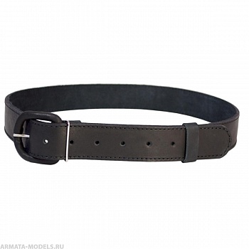 Ремень брючный кожаный с обтянутой пряжкой №1 черный (HS-Р-7№1-1) Helios