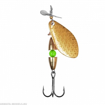 Блесна Вращ.премиум Таймень М Турбо 12гр цв. 05 латунь чешуя (PR-TMT-05) Premier