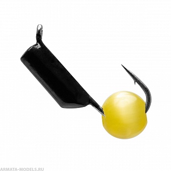 Мормышка вольф. Кошачий глаз 0,8г гвоздик d2,5 желтый (10шт/уп) Premier Fishing