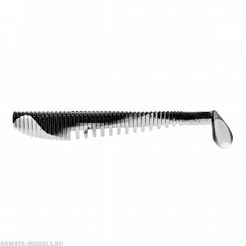 Виброхвост Varuna 4,33"/11см Black & White 7шт. (HS-35-023) Helios