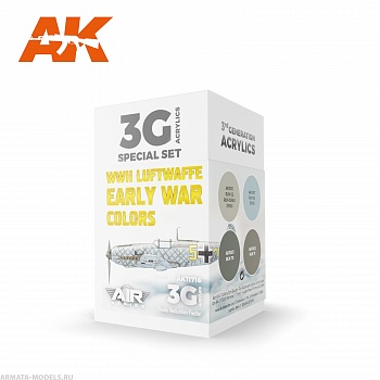 AK11716 Набор красок WWII Luftwaffe Early War Colors SET 3G