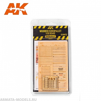 AK8227 Коробки в масштабе LASER CUT WOODEN EUROPALLET 5 UNITS