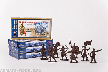 WAB001Brown Набор фигур Пешие половцы (коричневый)