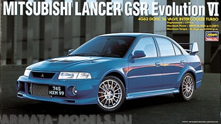 24020 Автомобиль Lancer GSR Evolution VI Hasegawa 24020 Автомобиль Lancer GSR Evolution VI Hasegawa