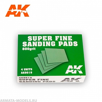 AK9019 Шлифовальная губка Super Fine Sanding Pads 800 grit.4 units AK9019 Шлифовальная губка Super Fine Sanding Pads 800 grit.4 units