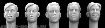 HH13 5 different youthful heads WW2 hair
