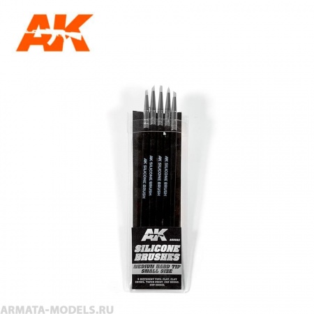 AK9085  SILICONE BRUSHES MEDIUM HARD TIP SMALL (5 units)
