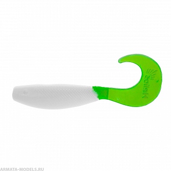 Твистер Hybrid 2,75"/7,0 см White & Green 7шт. (HS-13-016) Helios