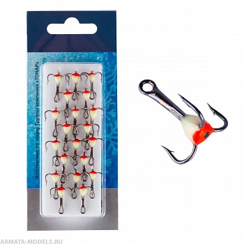 Тройник фосфорный с глазом №14 Premier Fishing