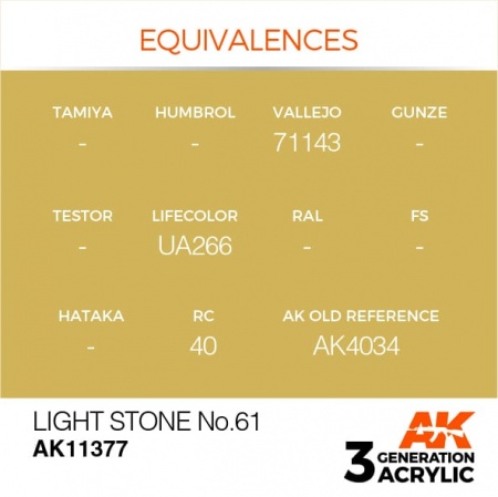 AK11377 Краска акриловая 3Gen Light Stone No.61