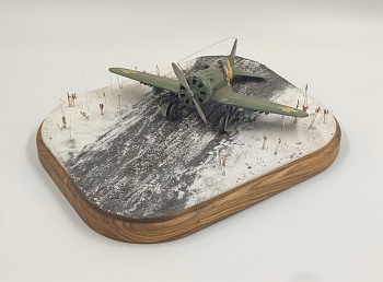 HE-48021 Подставка Зимняя полоса на деревянной основе Размер 24.5х19.5см