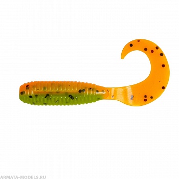 Твистер Тiny Credo 1,55"/4 см Pepper Green & Orange 12шт. (HS-8-018) Helios