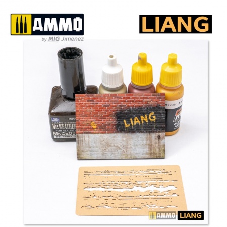LIANG-0009 Набор трафаретов Chipping Effects Airbrush Stencils