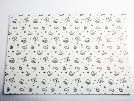 100126RK Коврик для резки А3, 3 слоя, белый зима