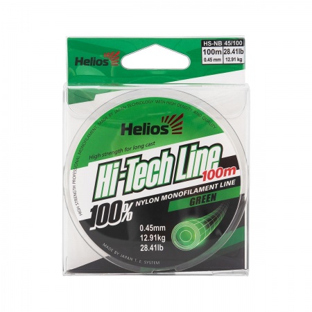 Леска Hi-tech Line Nylon Green 0,45mm/100 (HS-NB 45/100) Helios