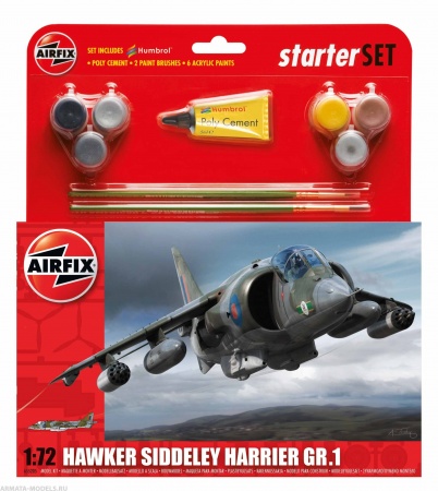 A55205  САМОЛЕТ Hawker Harrier GR1 Starter Set Airfix